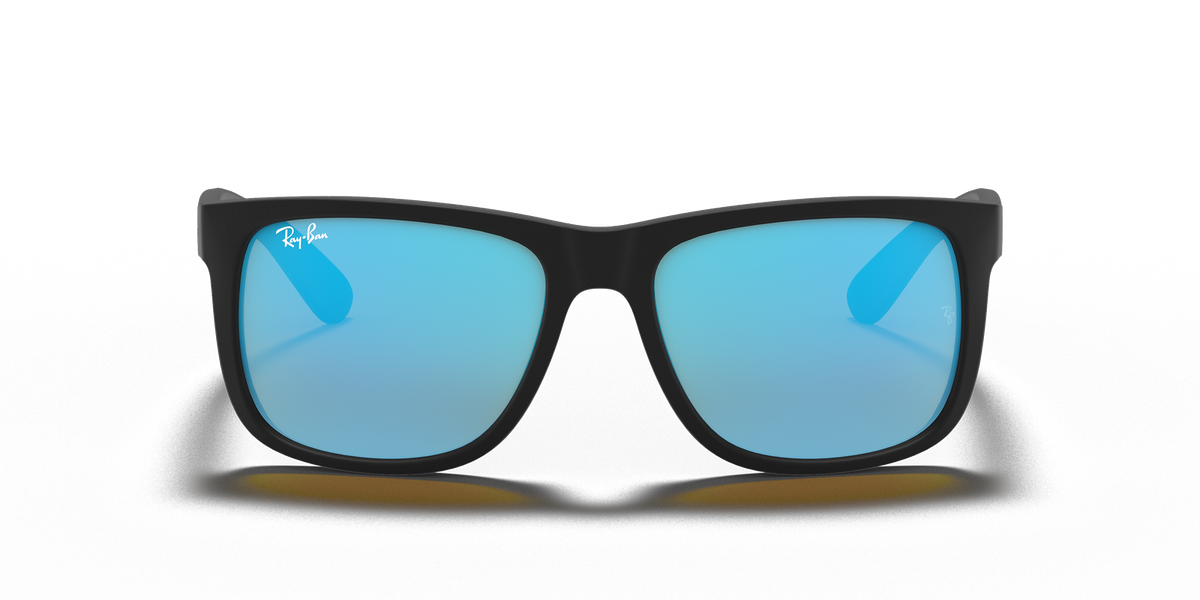Ray-Ban Justin Color Mix Matte Rubber Black / Blue Mirror 54 mm