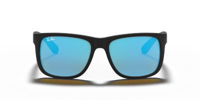 Ray-Ban Justin Color Mix Matte Rubber Black / Blue Mirror 54 mm