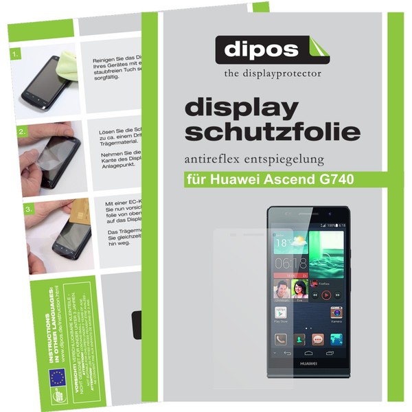 2X Schutzfolie FüR Huawei Ascend G740 Matt Displayschutzfolie Folie Dipos-image