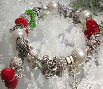 AdventskalendeArmband Silber plated +23 Europea Charms+24 Säckli  Musica XMAS