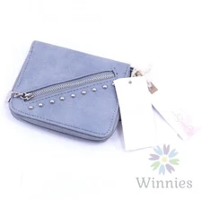 Jessica Simpson Granite Blue Zelly Zip Around Wallet Coins Bifold Style JS13845