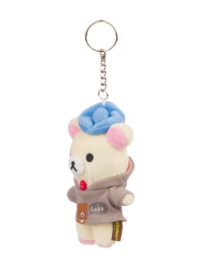 Rilakkuma Korilakkuma Grey Hoodie and Blue Beret Keychain 4
