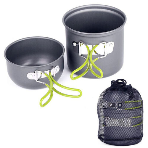 Camping Cookware Set Outdoor Hiking Cooking Pot Pan Portable Picnic Orange - Picture 2 of 5