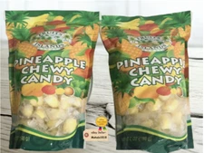 2 BAGS FRUITS OF THE ISLANDS Pineapple Chewy Candy 7 oz