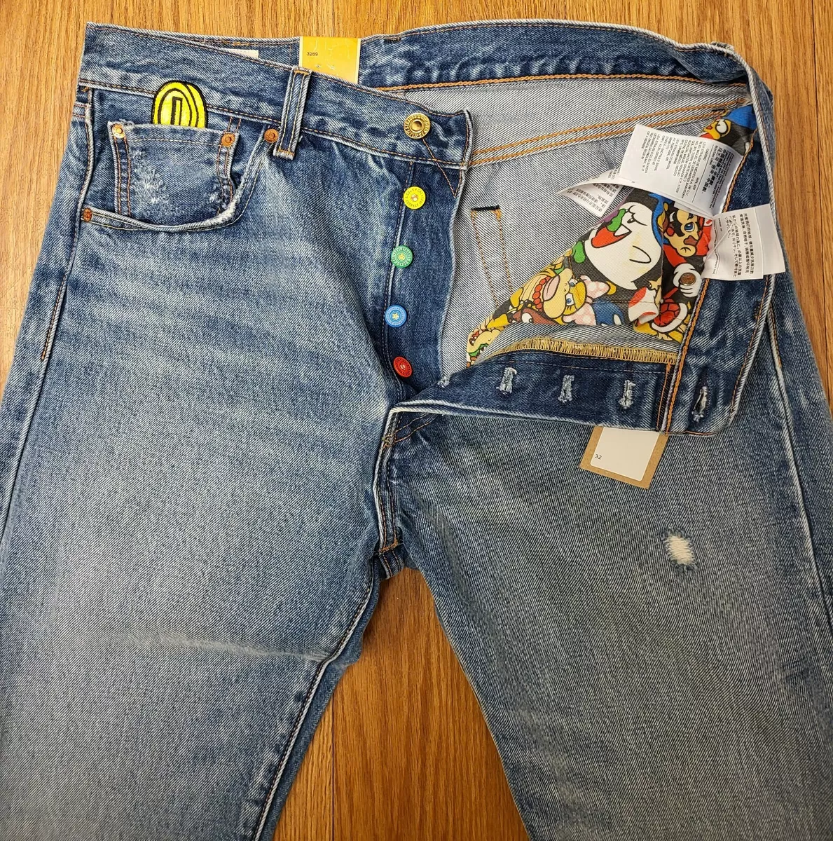 Levi s 501 Super Mario Brothers 93 Straight Leg Button Fly Jeans Size 32 x 32