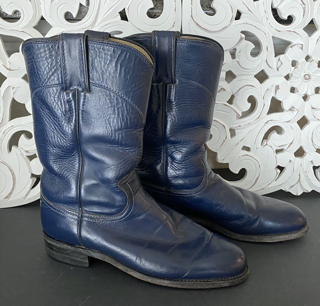 Blue Roper Cowboy Western Boots 