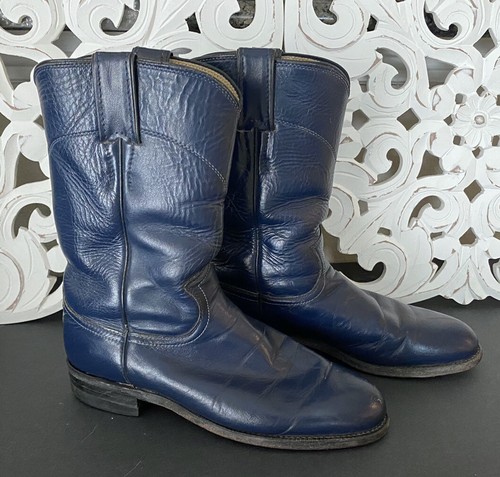 Navy Blue Roper Cowboy Western Boots 