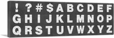 ARTCANVAS Chalkboard Full Alphabet Panoramic Canvas Art Print