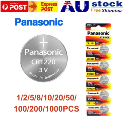 Panasonic CR1220 Coin Button Li Battery 3V AU STOCK 1/2/5/8/10/20/50/100/1000PCS - image 1 of 3