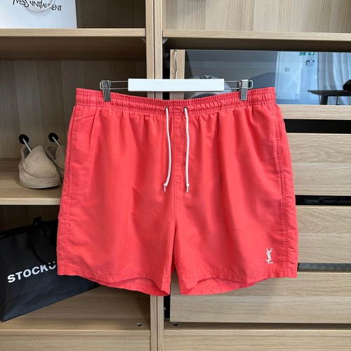 Vintage Yves Saint Laurent Mens Swim Shorts Size XXL Pink Holiday Swimming YSL