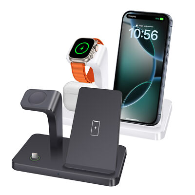 3in1 15W Wireless Charger Station Charging Dock For Apple Watch iPhone 16 15 14
