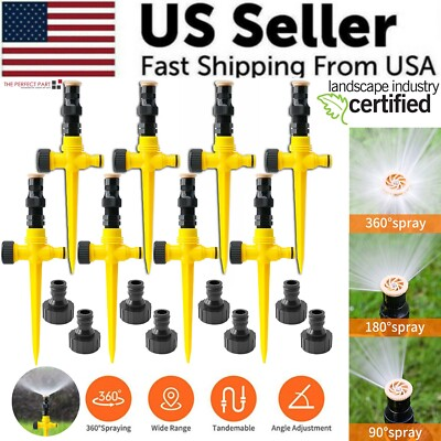#ad 360° Rotation Auto Irrigation System Garden Lawn Sprinkler Patio Save Water USA $21.89
