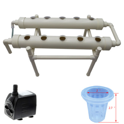 10 Sites Bolder Pope Hydroponic System Vegetable Fruit Growing Kit +water pump