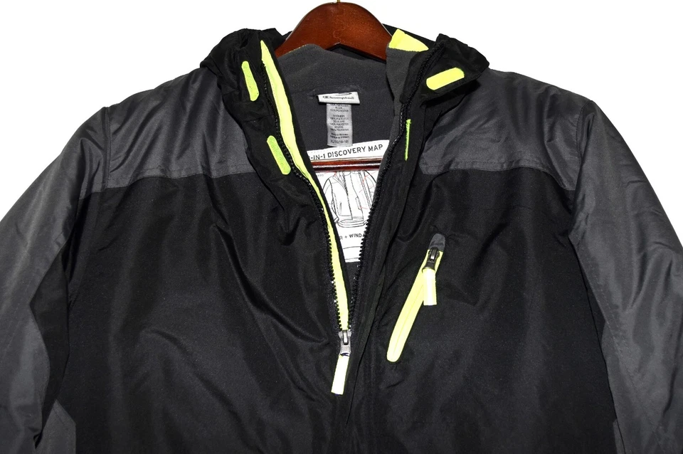 Champion 3 in 1 Venture Dry Black Gray Hooded Insulated Womens Jacket Size XL - Image 2 of 4