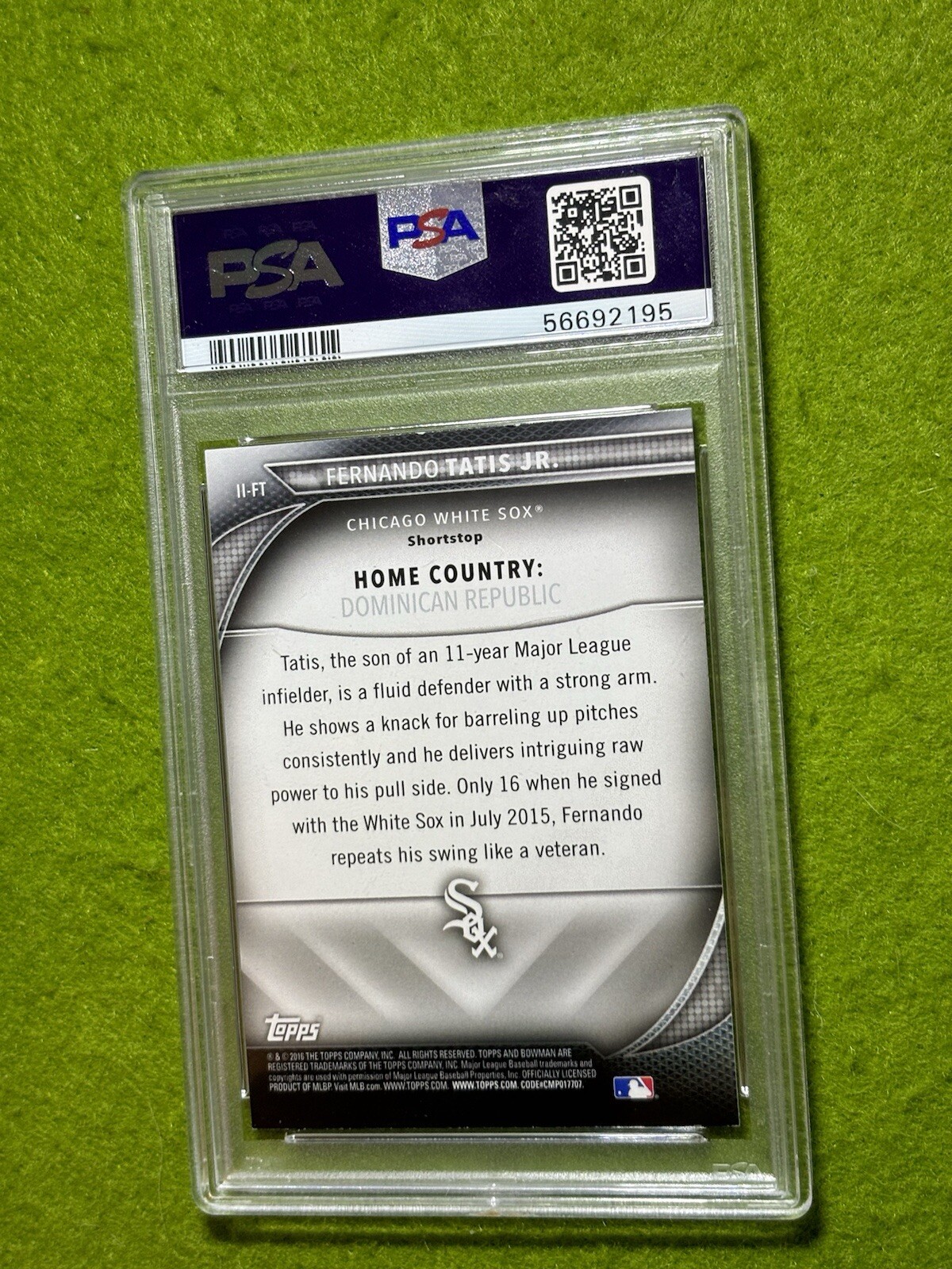 Fernando Tatis Jr PSA 9 ROOKIE CARD  2016 Bowman INTERNATIONAL INK Insert  DR RC view 12