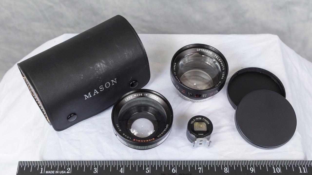 豪華で新しい Vintage Mason Optrogon Auxiliary Lens Set with for オープニング gtm25 Polaroid Finder