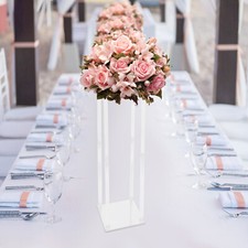 2pcs Tall Elegant Decorative Vase Column Acrylic Flower Stand Display Wedding