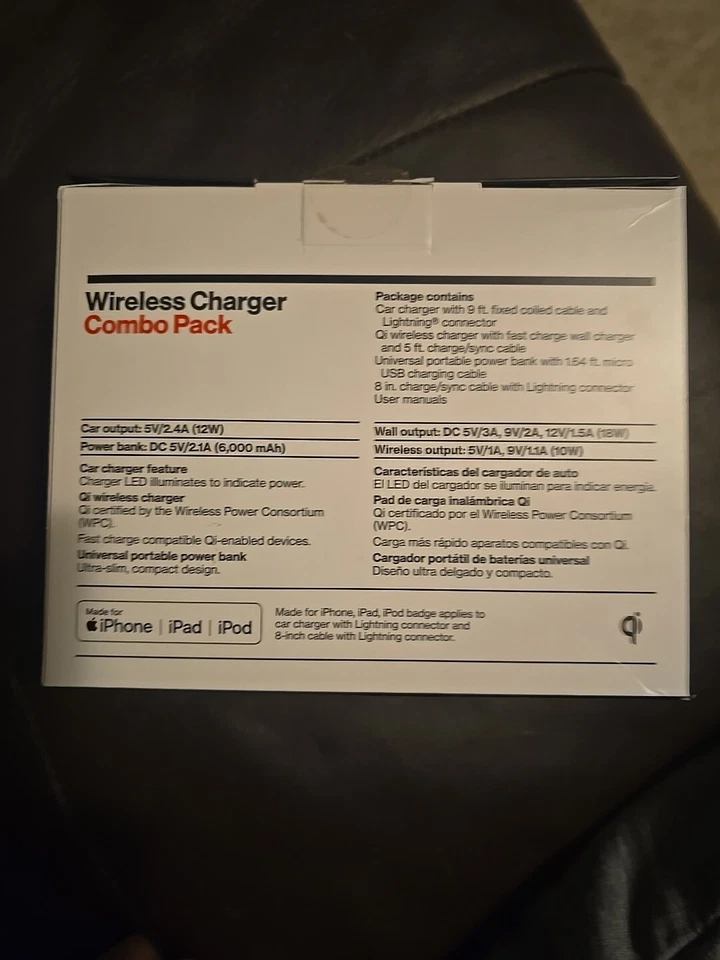 OEM Verizon MFi-Certified iPhone Car Charger, Wireless Charger, Power Bank Combo - Image 2 of 3