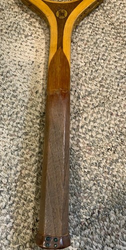 Antique Wooden Tennis Racquet by GEM, with Spalding Cover - Picture 4 of 10