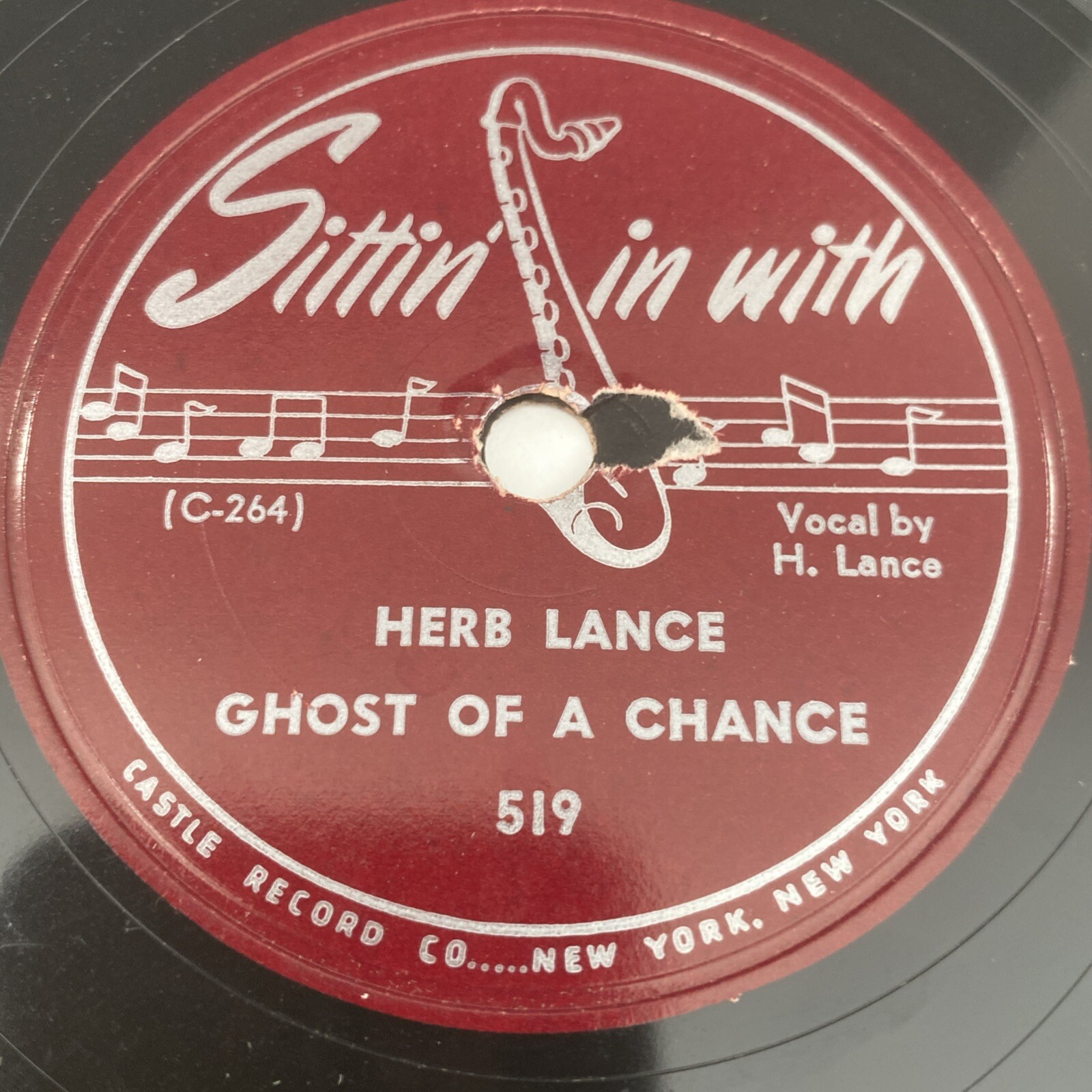 1949 R&B HERB LANCE 78 rpm SITTIN IN 519 BECAUSE E