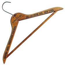 Shapiro Bros Wholesale Clothing Wooden Clothes Hanger NYC Mobster Mafia