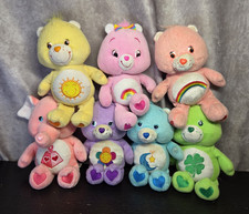 Care Bears Lot of 7 Vintage 2002-2004 Bears  Cousin Plush 8" Stuffed Animals