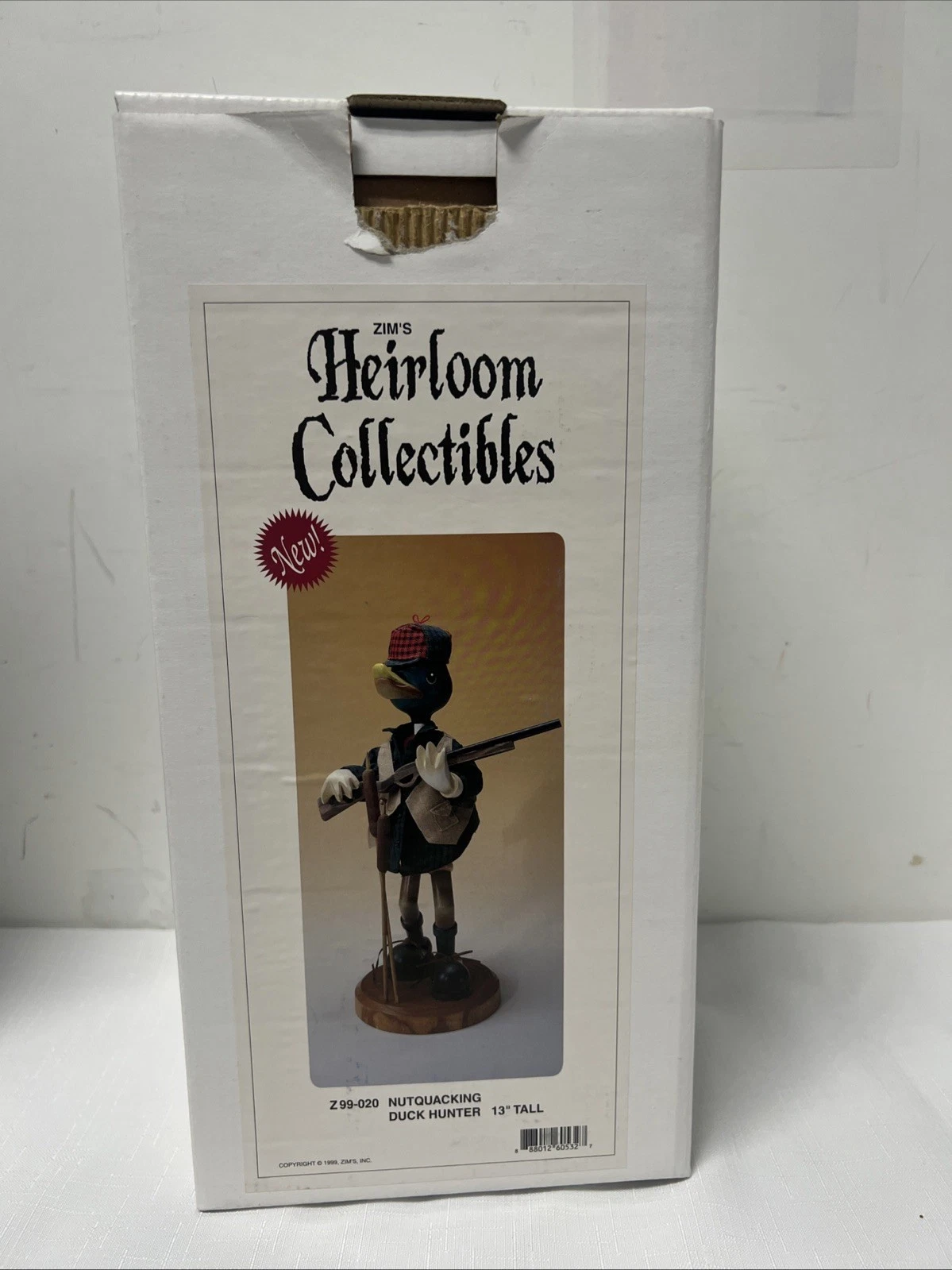 Zims Heirloom Collectibles Nutquacking Duck Hunter Nutcracker 1999 NEW