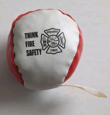 Advertising Hacky Sack Think Fire Safety Foot Bag Red White