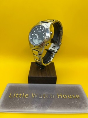 CASIO EDIFICE EFA-110 wristwatch black silver Digital Analog from Japan