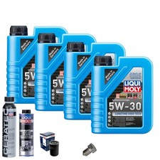 Motoröl 5W30 LIQUI MOLY 4L+BOSCH Ölfilter+Spülung+Cera Tec+Ölablassschraube