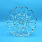 Vintage Clear Glass Anchor Hocking Deviled Egg Plate Dish 10” Entertaining