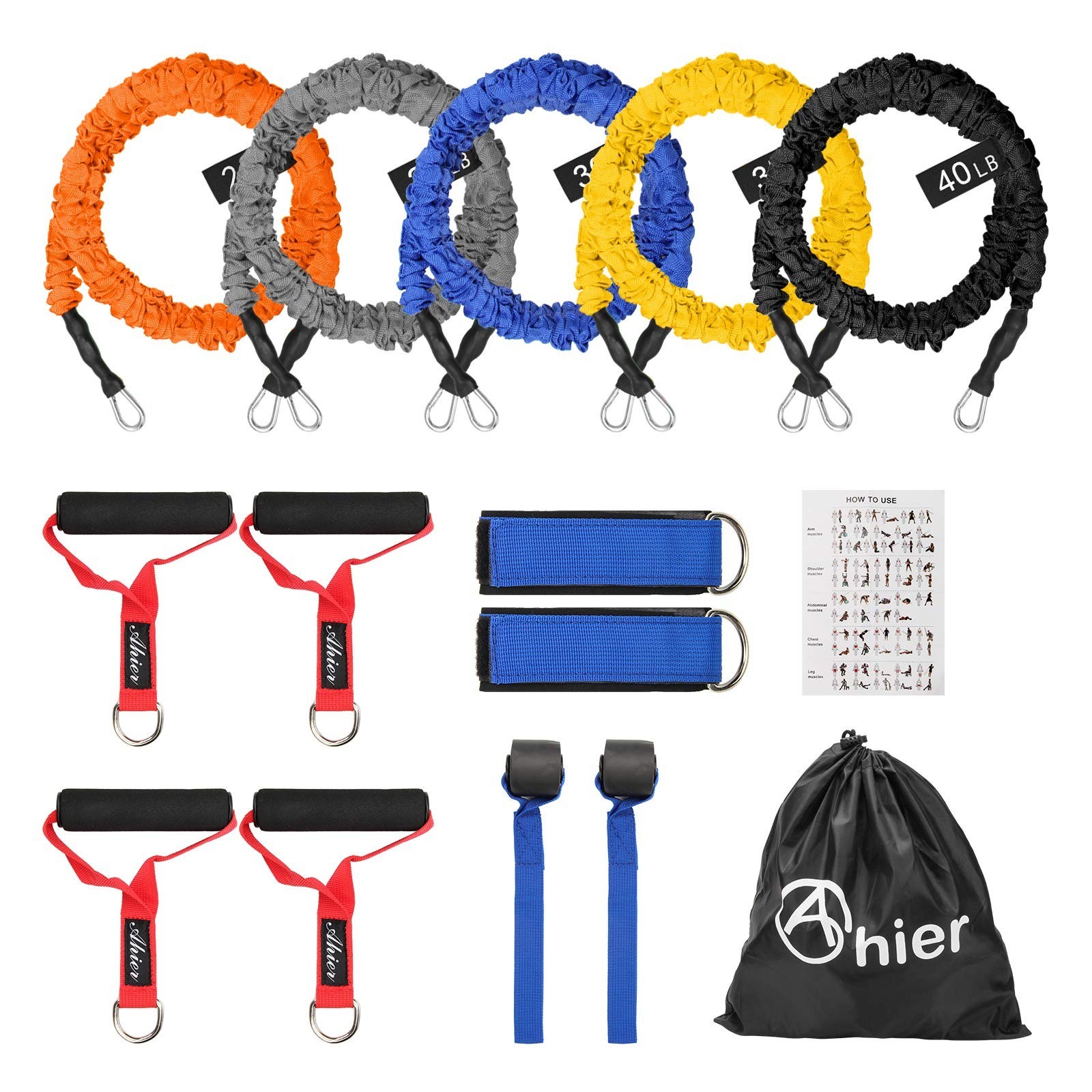 Set, Exercise Bands For Men & Women, 20lbs To 40...