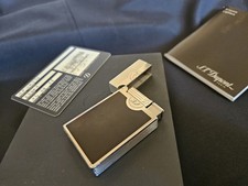 Dupont Feuerzeug Linie 2 Torch Lack Schwarz & Palladium RAR (Dunhill, Cartier)