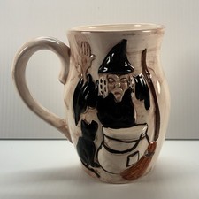 Salem Mass Pottery Witch Mug Coffee Halloween Black Cat Brew Recipe