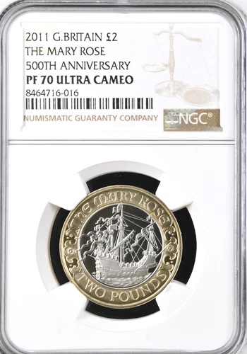 2011 £2 Mary Rose 500th Anniversary NGC PF70 Two Pound PROOF  Great Britain