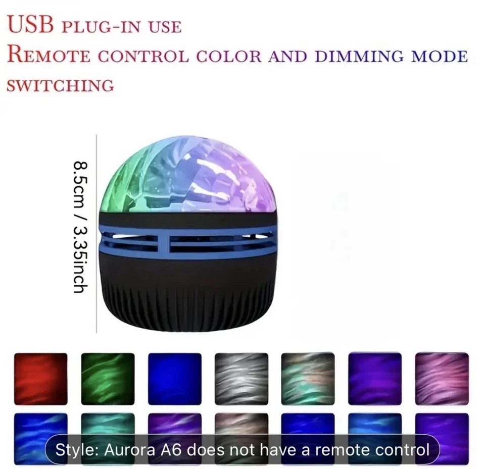 Rotating LED Aurora Magic Ball Projection Night Light | Home RGB Ambient Ceiling - Image 3 of 4