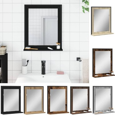 Badspiegel mit Ablage Wandspiegel Badezimmerspiegel Spiegel Holzwerkstoff vidaXL
