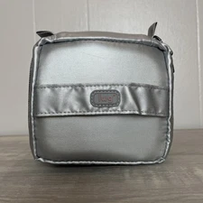 Lug Box Top Cosmetic Case Storage Silver - EUC Collapsible