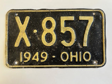 1949 Ohio License Plate Aluminum Waffle 5 Digit Shorty All Original