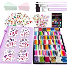 146 Colors Professional Face Painting Kit for Kids  Rainbow Sparkle Set