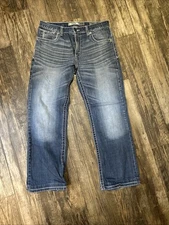 Buckle BKE Mens Size 36x28 Thick Stitch Tyler Bootcut Flared Denim Jeans Blue