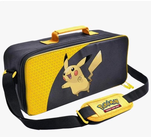 Pokémon Pikachu Canvas Playmat Bag with Compartment Black Yellow Zipper