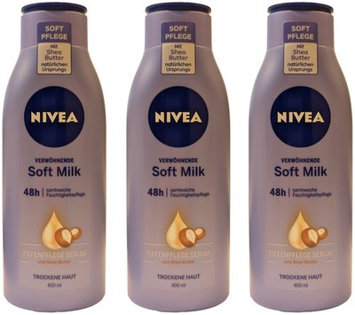 Nivea Body Lotion verwöhnende Soft Milk 5in1 Formel 3 x 400ml mit Shea Butter