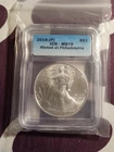 2016 (P) SILVER EAGLE ICG MS70 'STRUCK AT PHILADELPHIA MINT'