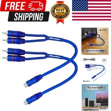 2 Pack, 1ft Shielded RCA Y Splitter Adapter - 1 Female to 2 Male RCA Cables, ...