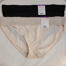 Warners 2pk Smooth Microfiber & Lace Classic Bikini Panties Size 2XL