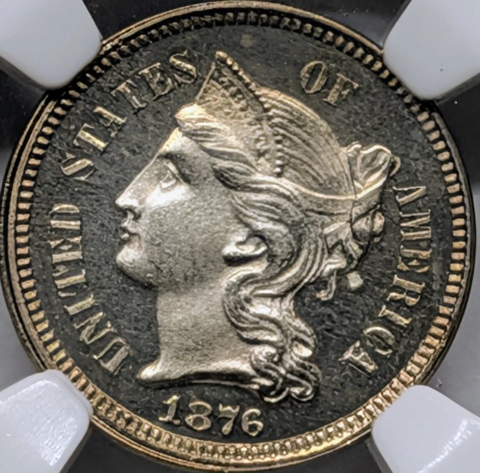 1876 PR65 NGC Proof Three Cent Nickel Obverse Cameo - Image 2 of 3