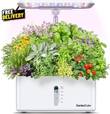 Hydroponics Growing System Garden: 8 Pods Indoor Herb Garden with Grow Light P..
