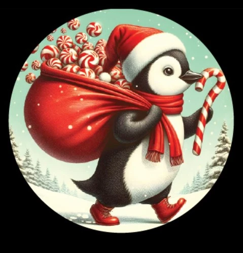 Christmas Advent Hayleybug 1/10th oz - Penguin Presents - Silver Round