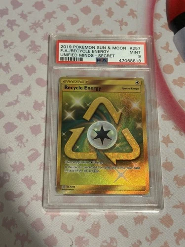 PSA 9 MINT - 2019 Unified Minds Secret Rare - Gold Card Recycle Energy 257/236